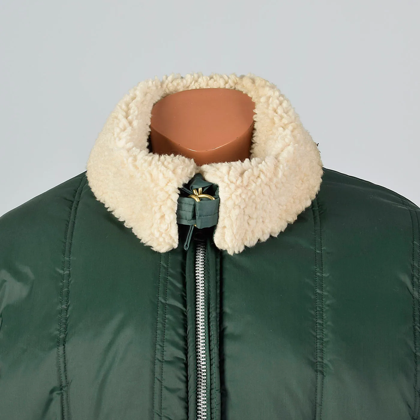 1960s Men's Green Satin Chore Coat