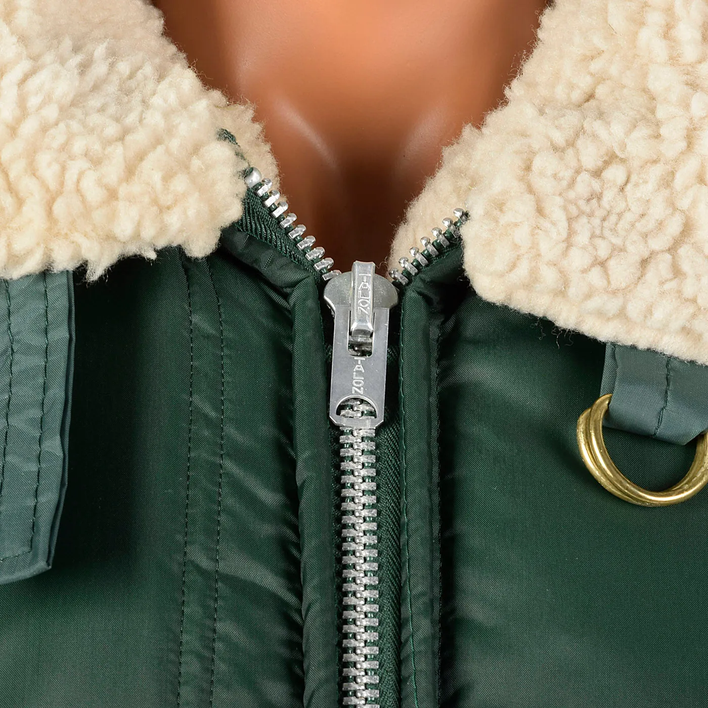 1960s Men's Green Satin Chore Coat