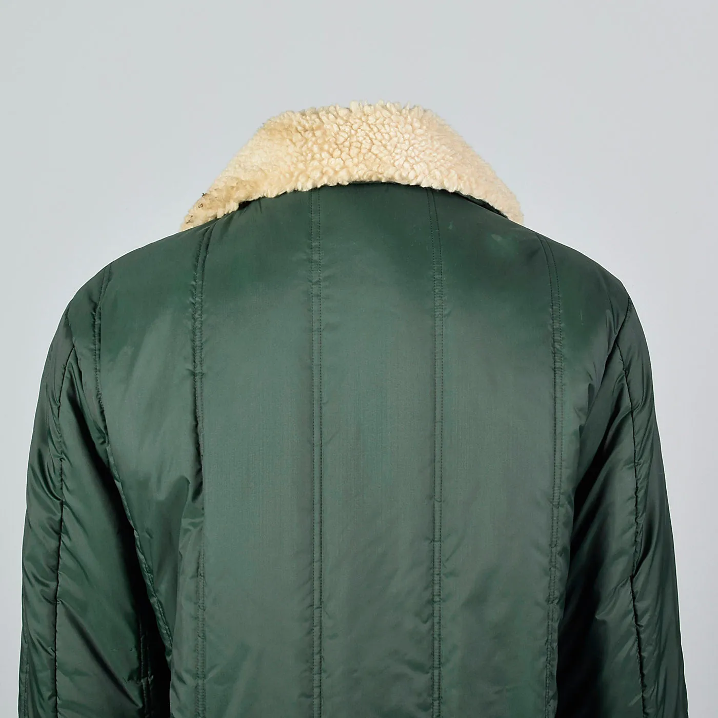 1960s Men's Green Satin Chore Coat