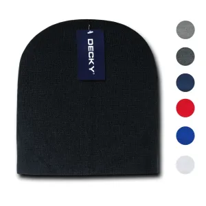 2 Pack Classic Decky Beanies Uncuffed Short Acrylic Skull Warm Winter Unisex