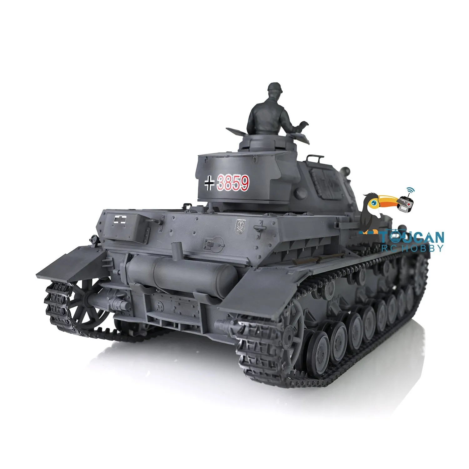 2.4G Henglong 1/16 Scale RC Tank 3859 Plastic German Panzer IV F2 RTR 7.0 Tank w/ Smoking Gearbox BB Shooting Road Wheels Tracks