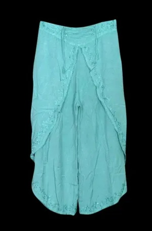 Acidwash Rayon Wrap Style Pants