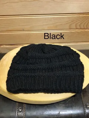 Adult Criss Cross Beanie - Black