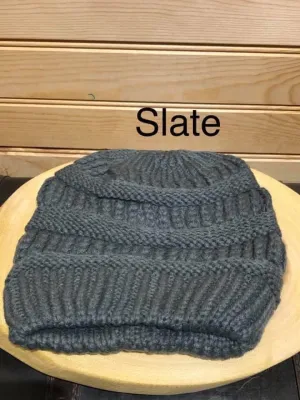 Adult Criss Cross Beanie - Slate