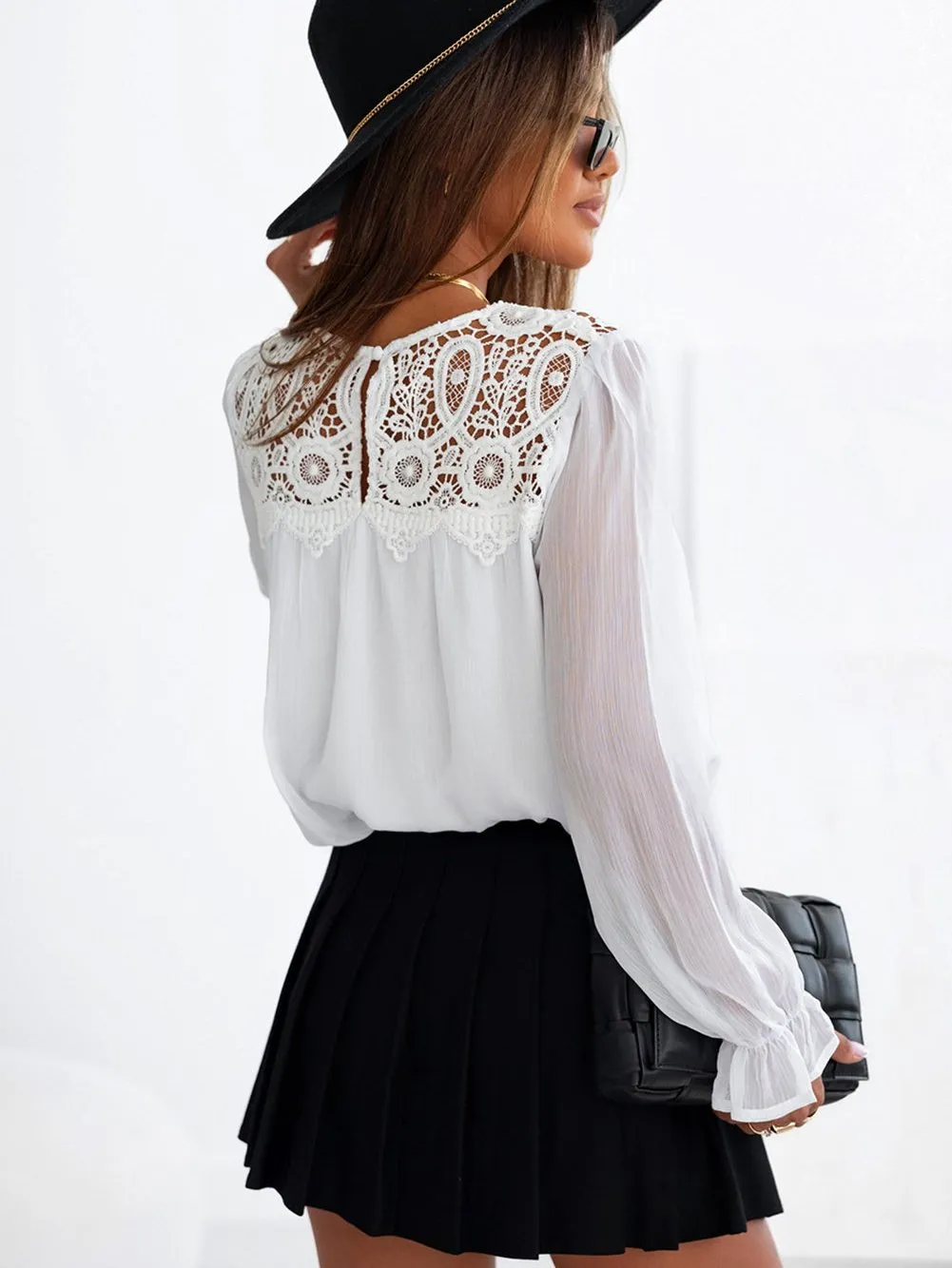 Affordable Lace Long Sleeve Blouse
