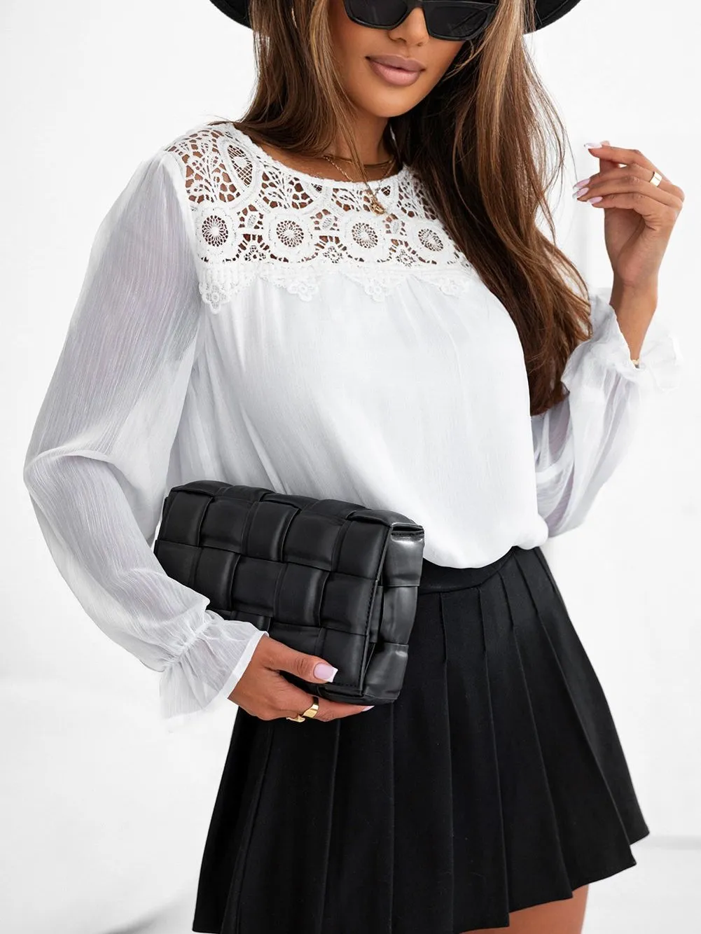 Affordable Lace Long Sleeve Blouse
