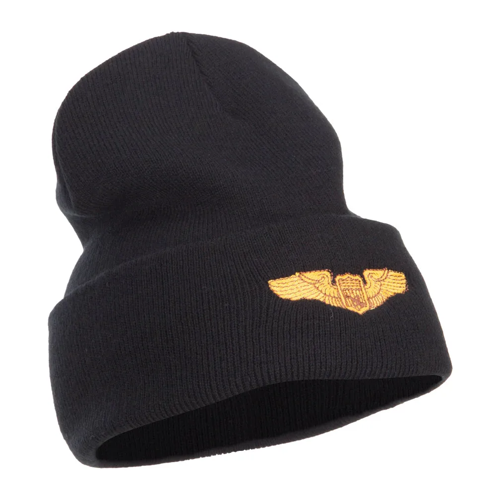 Astronaut Badge Embroidered Long Beanie