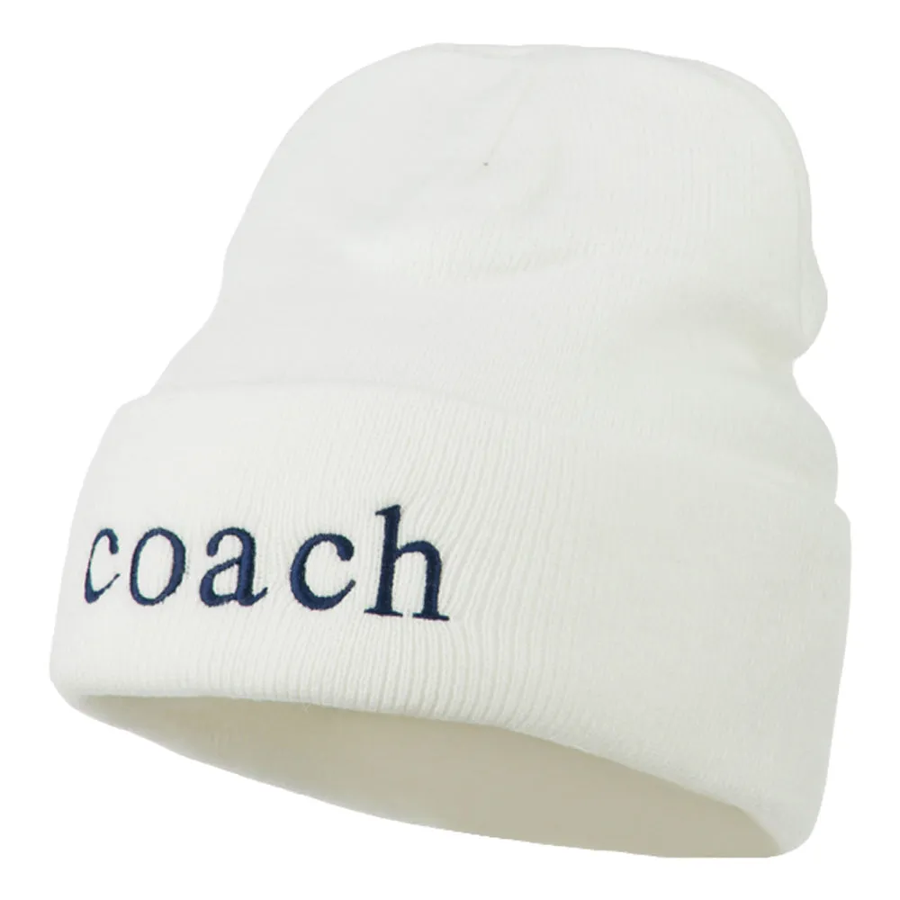Athletic Coach Embroidered on Long Beanie