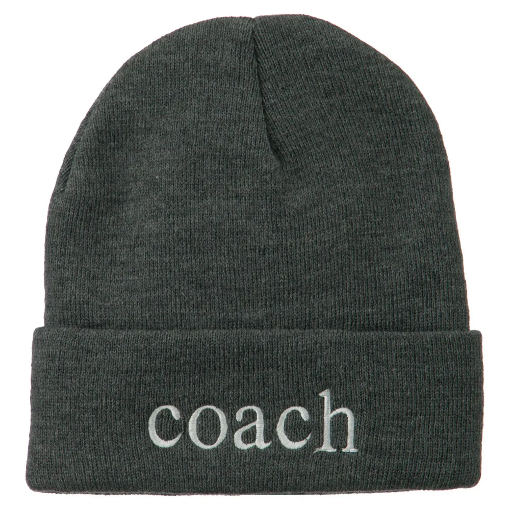 Athletic Coach Embroidered on Long Beanie