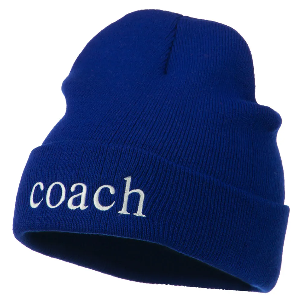 Athletic Coach Embroidered on Long Beanie