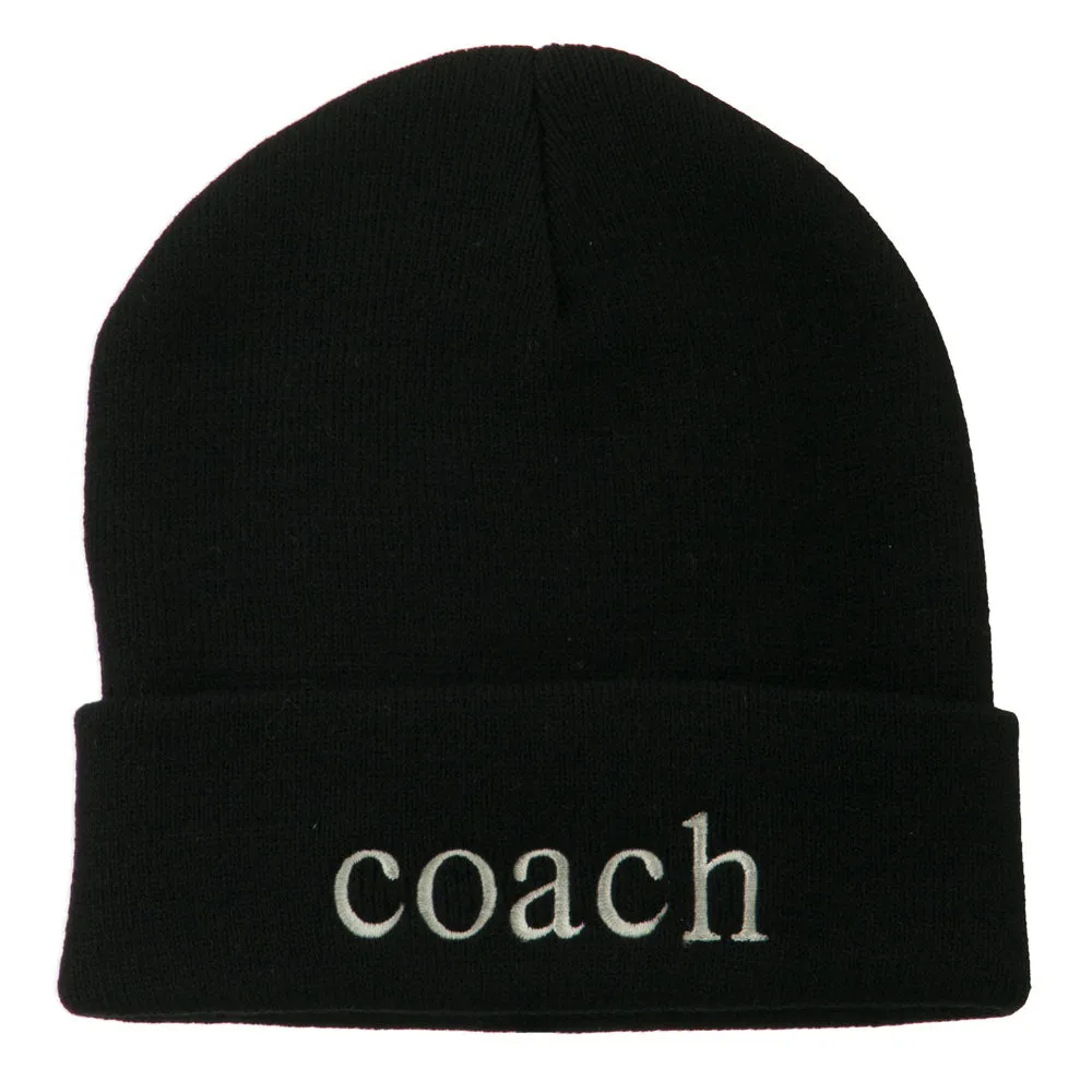 Athletic Coach Embroidered on Long Beanie
