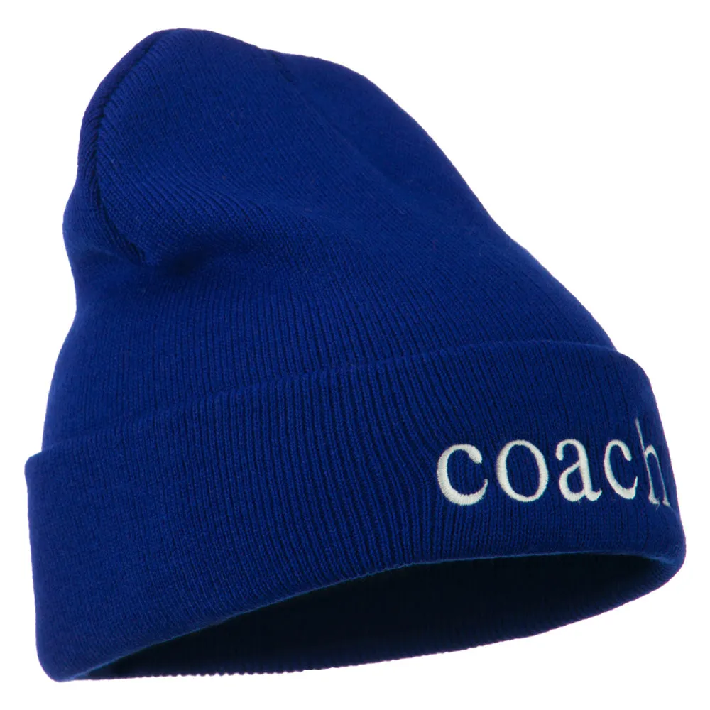 Athletic Coach Embroidered on Long Beanie