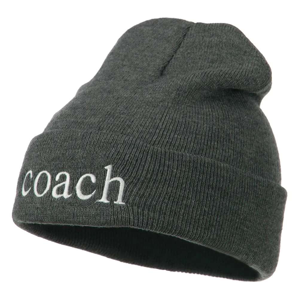 Athletic Coach Embroidered on Long Beanie