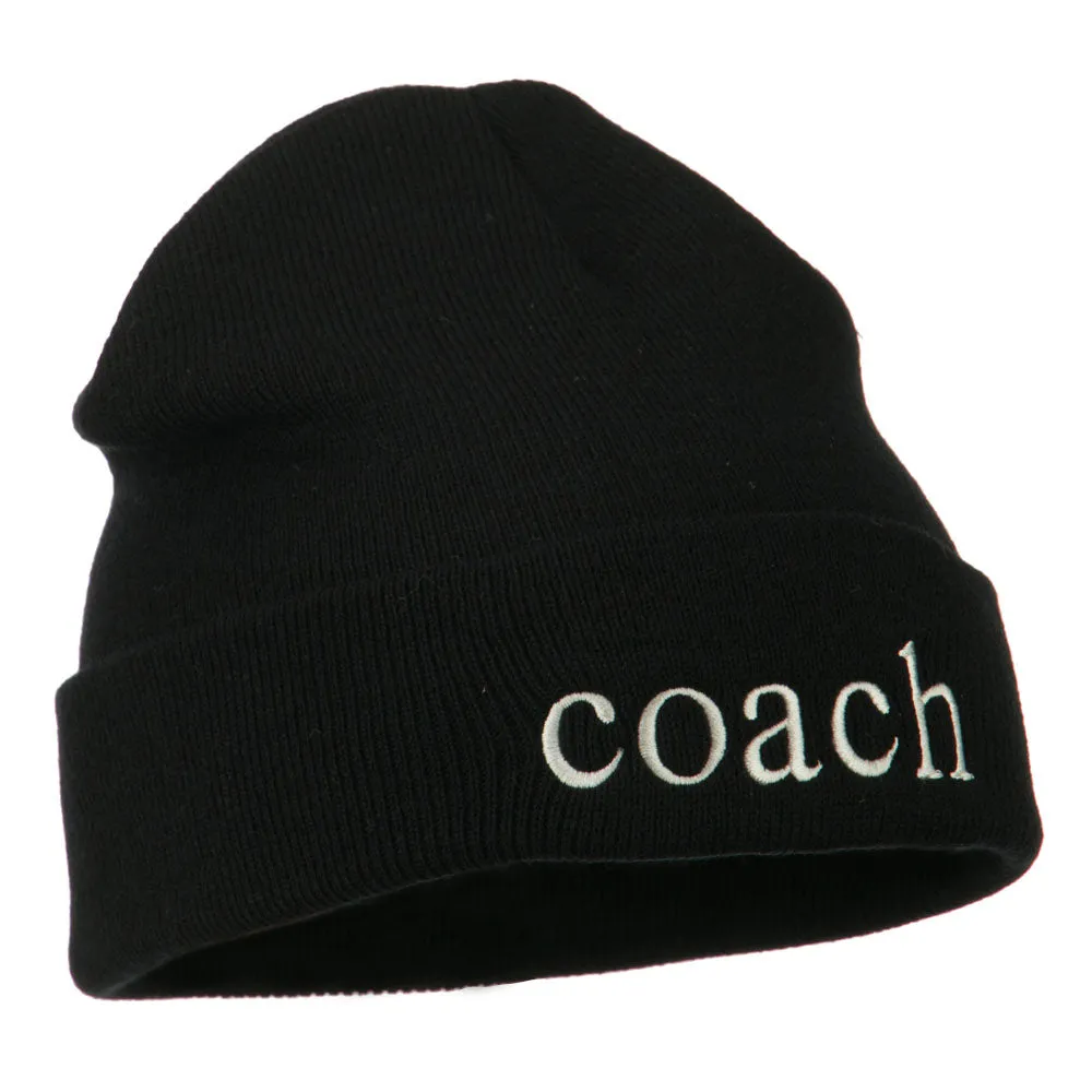 Athletic Coach Embroidered on Long Beanie