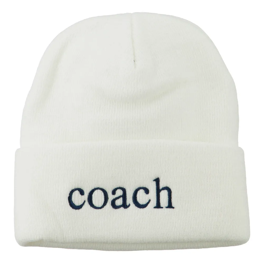 Athletic Coach Embroidered on Long Beanie