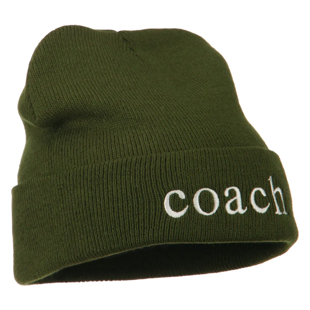 Athletic Coach Embroidered on Long Beanie