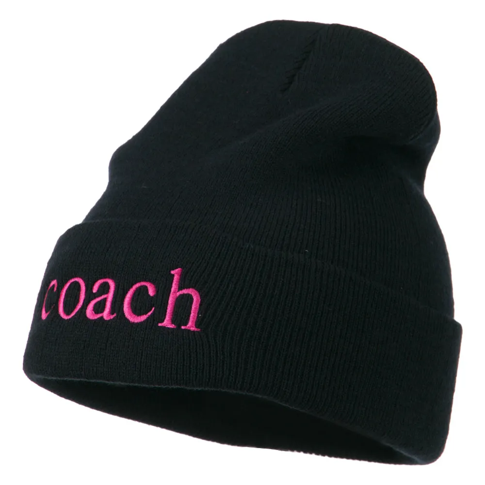 Athletic Coach Embroidered on Long Beanie