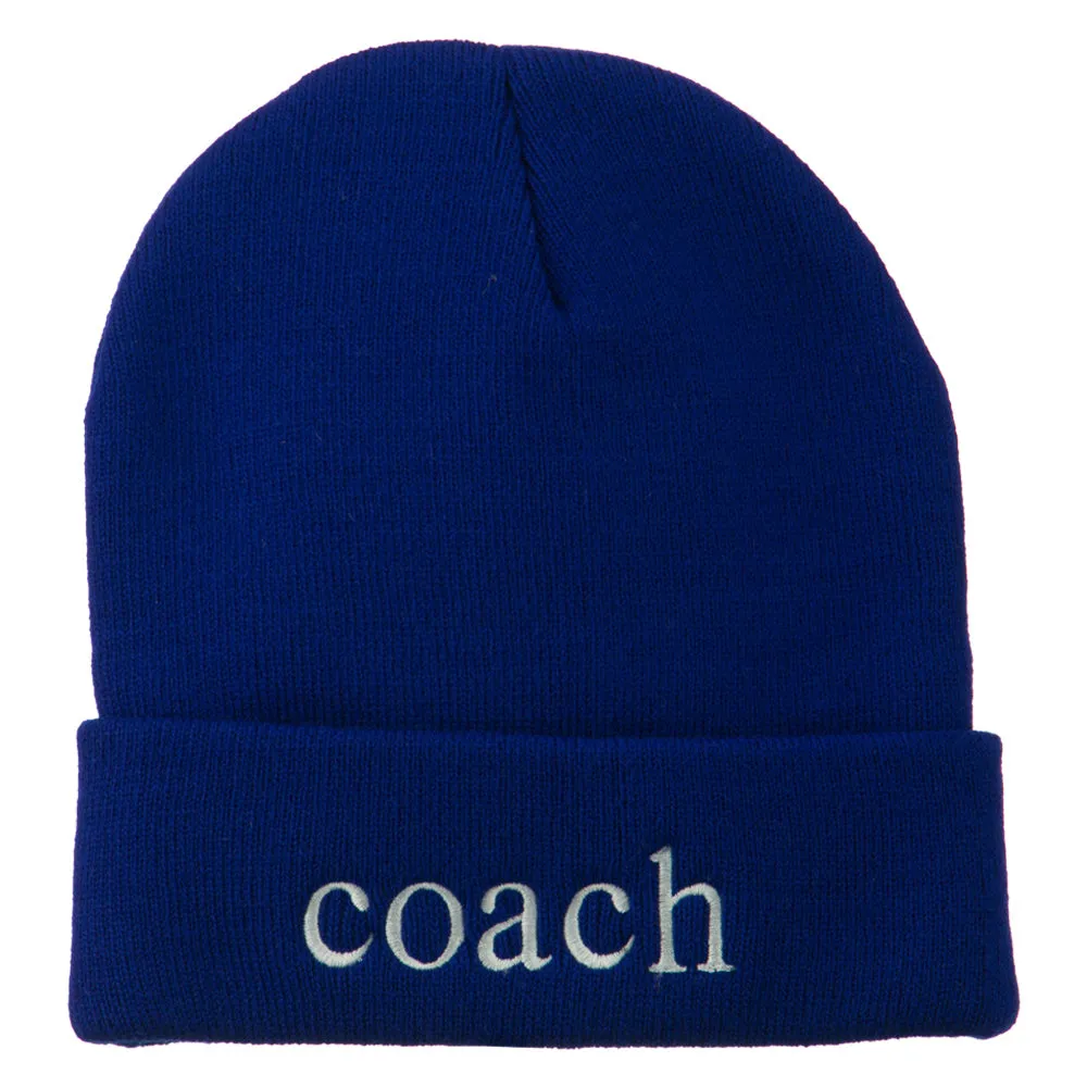 Athletic Coach Embroidered on Long Beanie