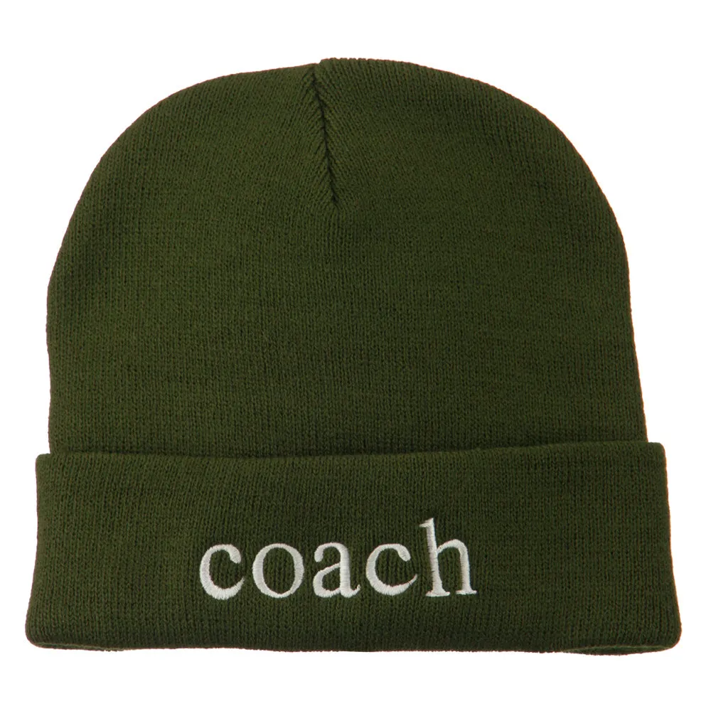 Athletic Coach Embroidered on Long Beanie