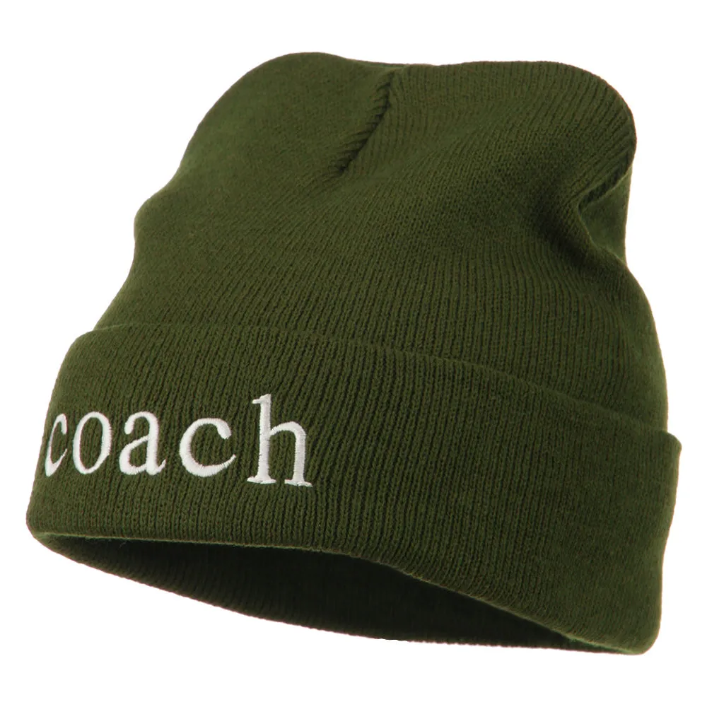 Athletic Coach Embroidered on Long Beanie