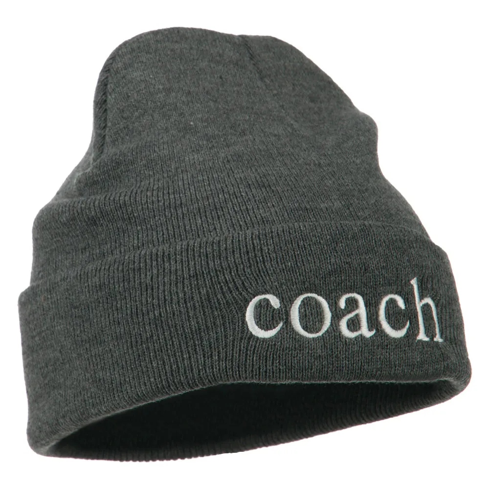 Athletic Coach Embroidered on Long Beanie