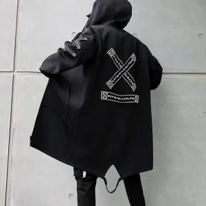 Autumn Men Hooded Jackets Print Harajuku