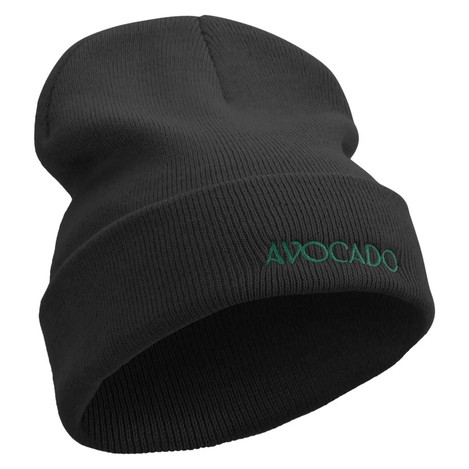 Avocado Embroidered 12 inch Long Knitted Beanie