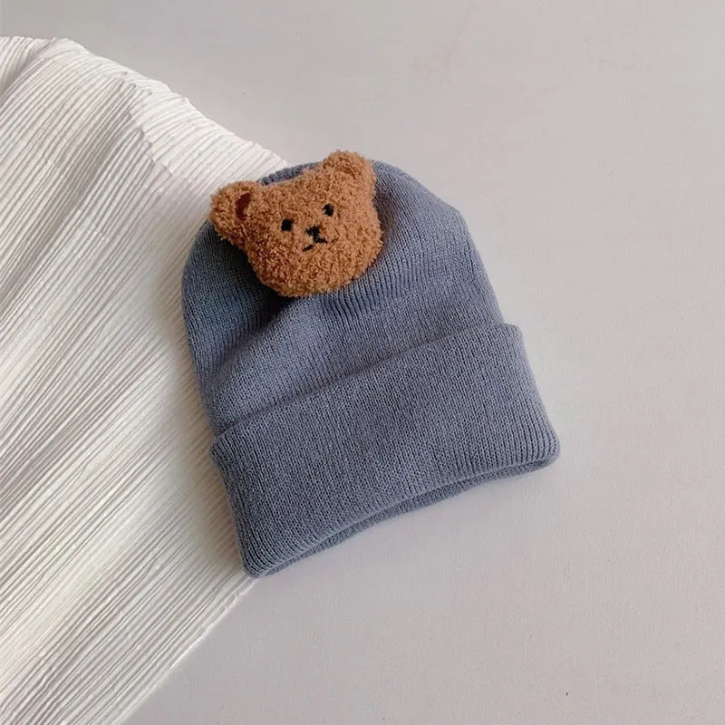 Baby Autumn Winter Beanie / Cute Bear Warm Crochet Hats For 0-3 Year