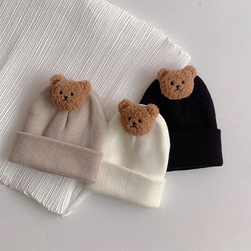 Baby Autumn Winter Beanie / Cute Bear Warm Crochet Hats For 0-3 Year