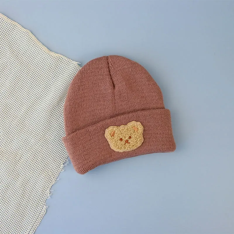 Baby Autumn Winter Beanie / Cute Bear Warm Crochet Hats For 0-3 Year