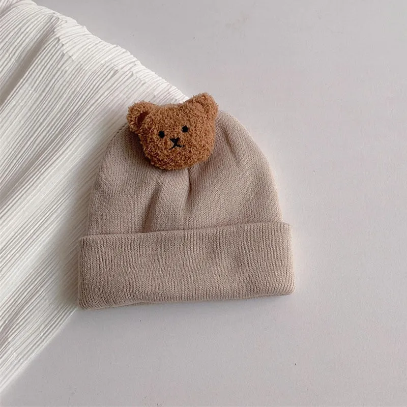 Baby Autumn Winter Beanie / Cute Bear Warm Crochet Hats For 0-3 Year