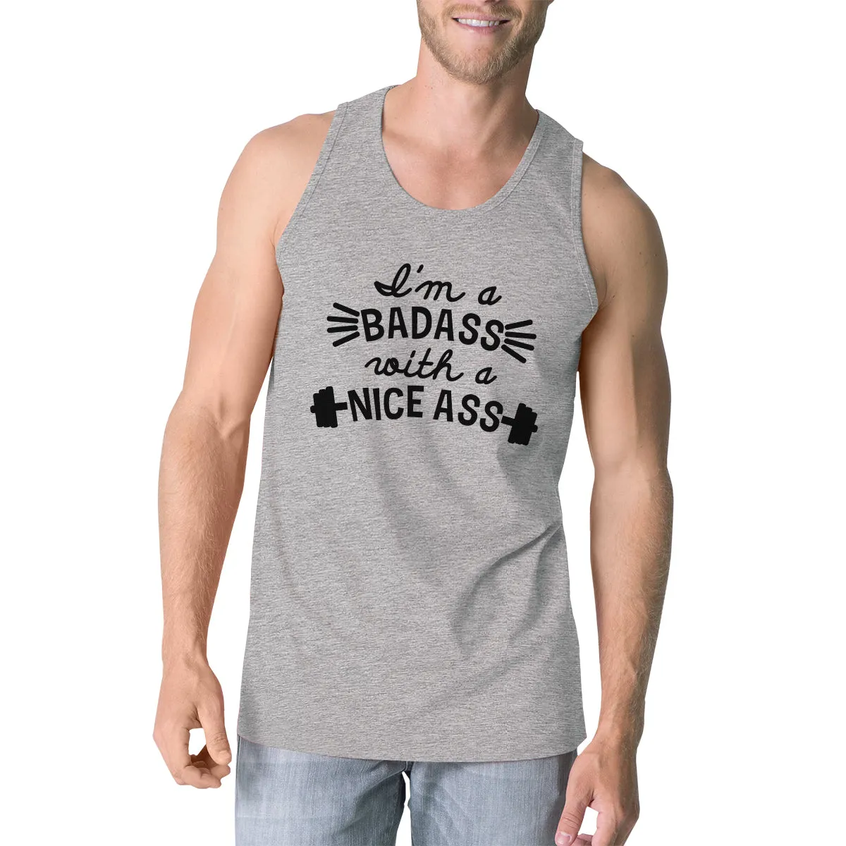 Bad Nice Ass Mens Tank Top Funny Work Out Gift