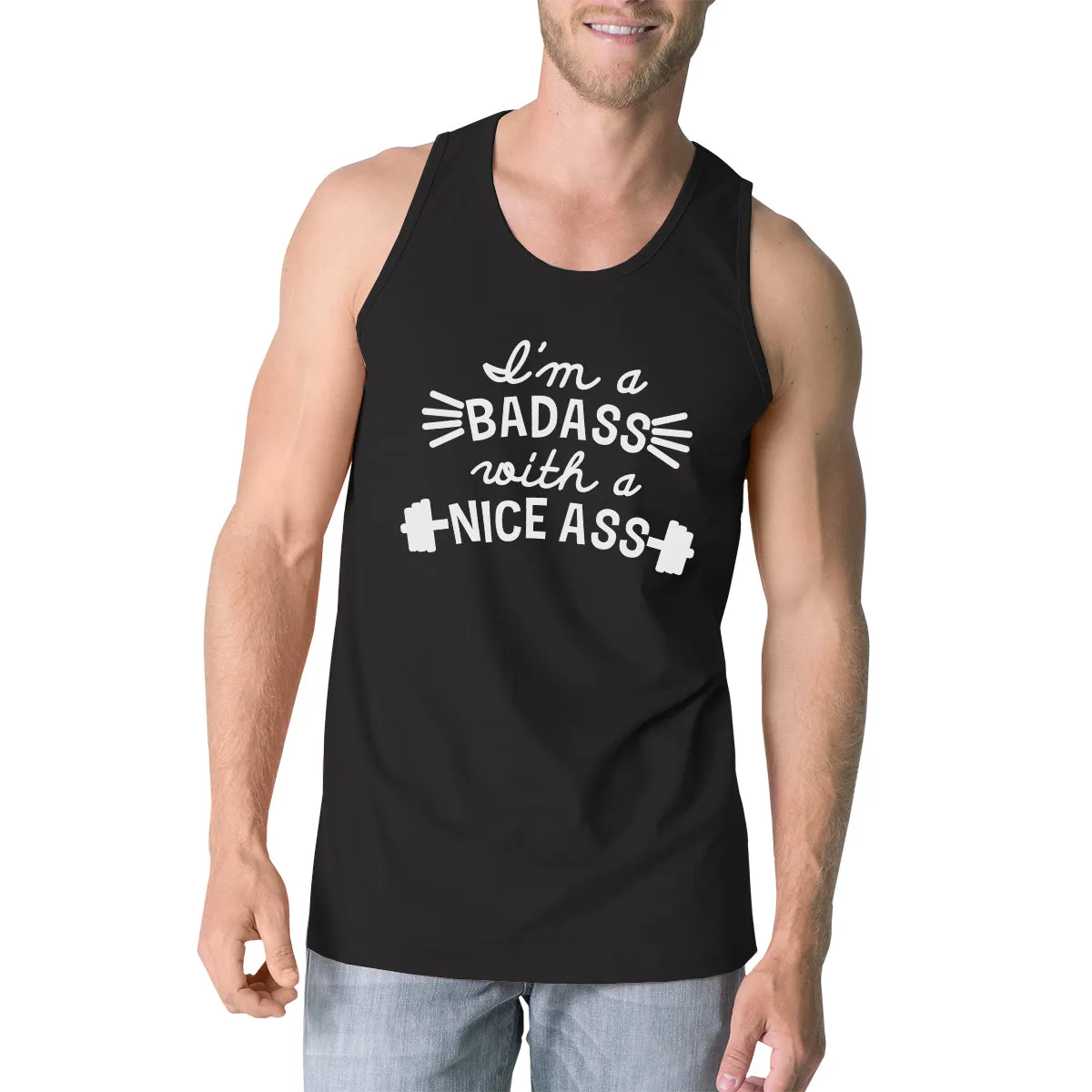 Bad Nice Ass Mens Tank Top Funny Work Out Gift