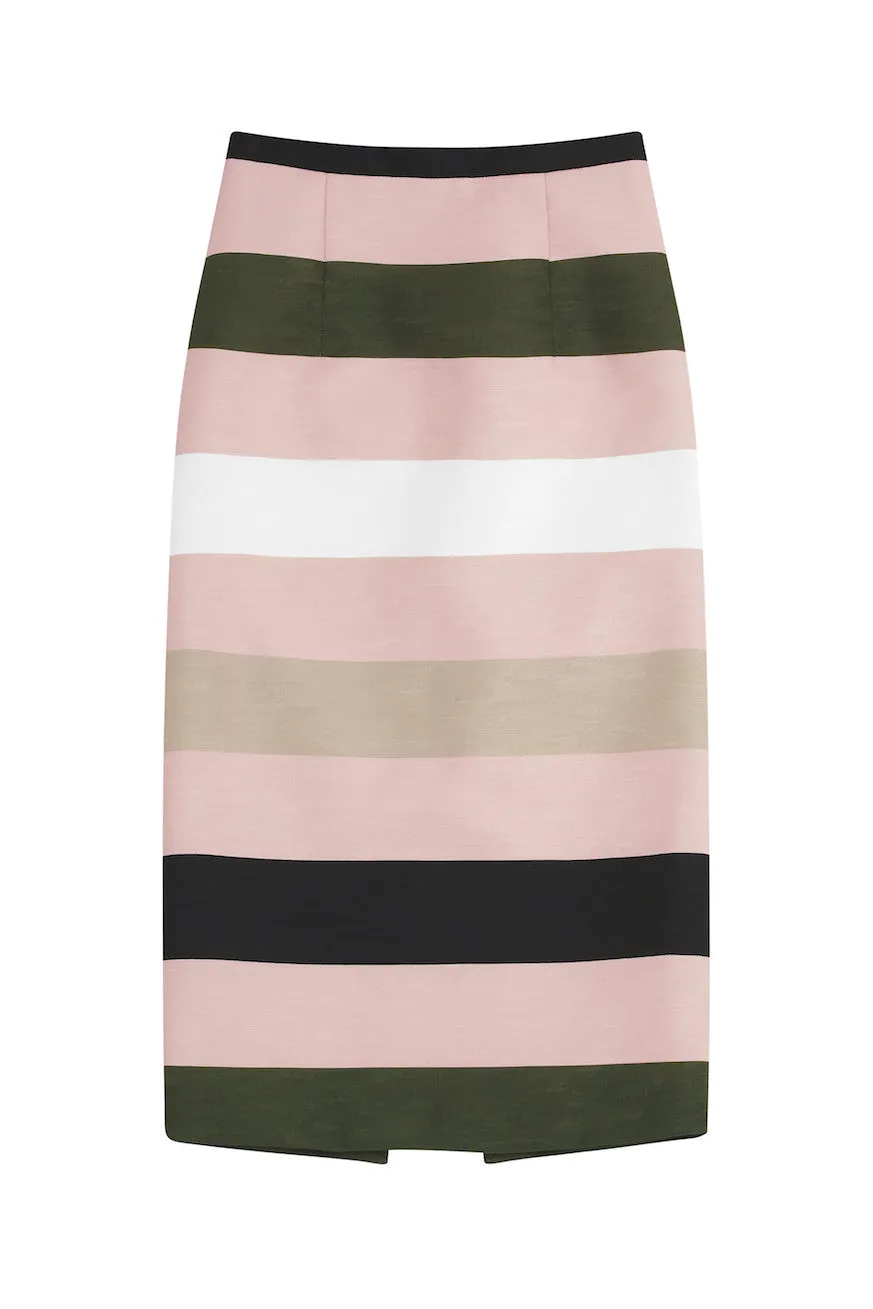 Band Stripe Pencil Skirt
