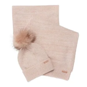 Barbour International Sparkle Beanie And Scarf Gift Set In Pink