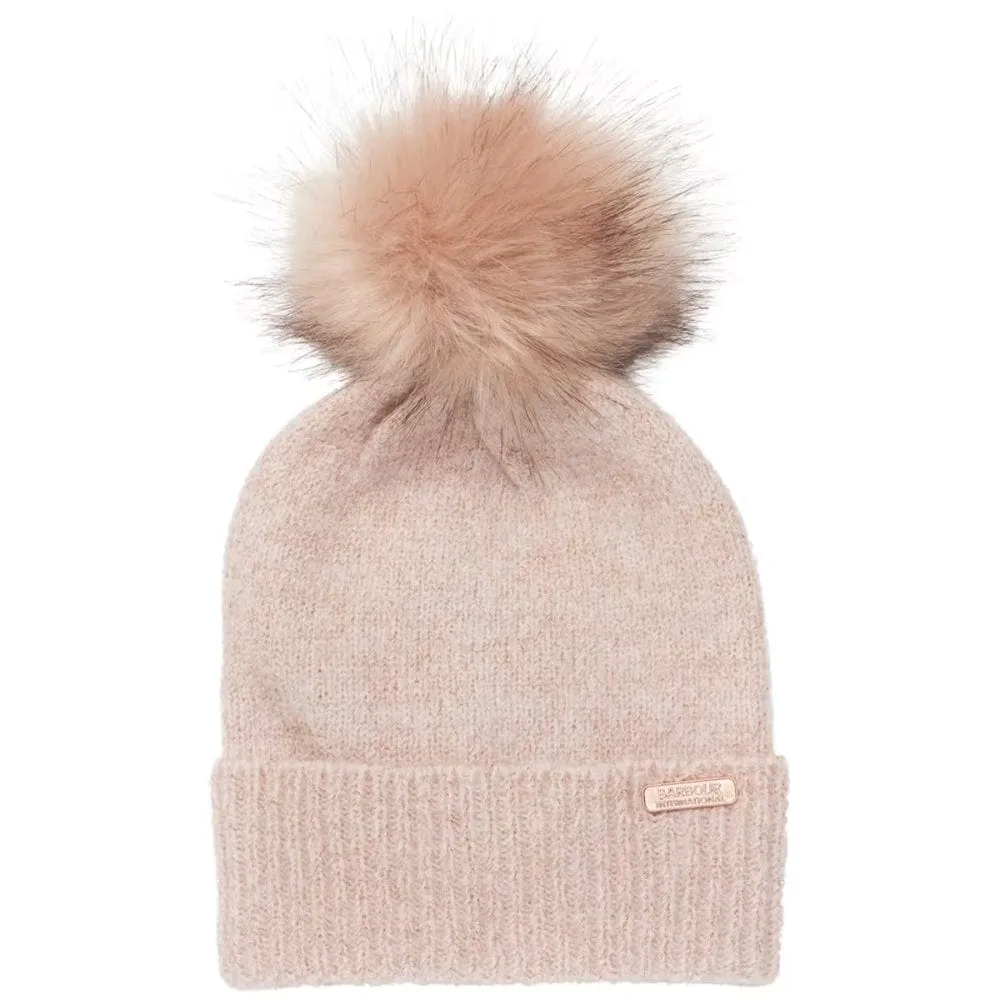 Barbour International Sparkle Beanie And Scarf Gift Set In Pink