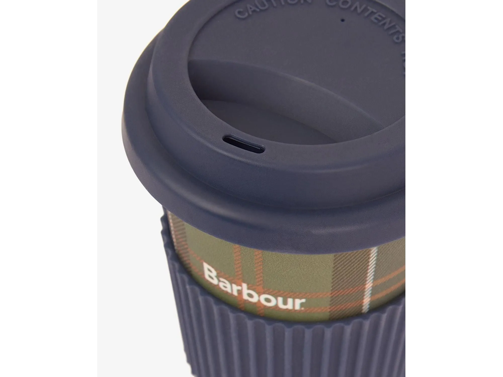 Barbour Travel Mug Gift Set In Navy & Classic Tartan