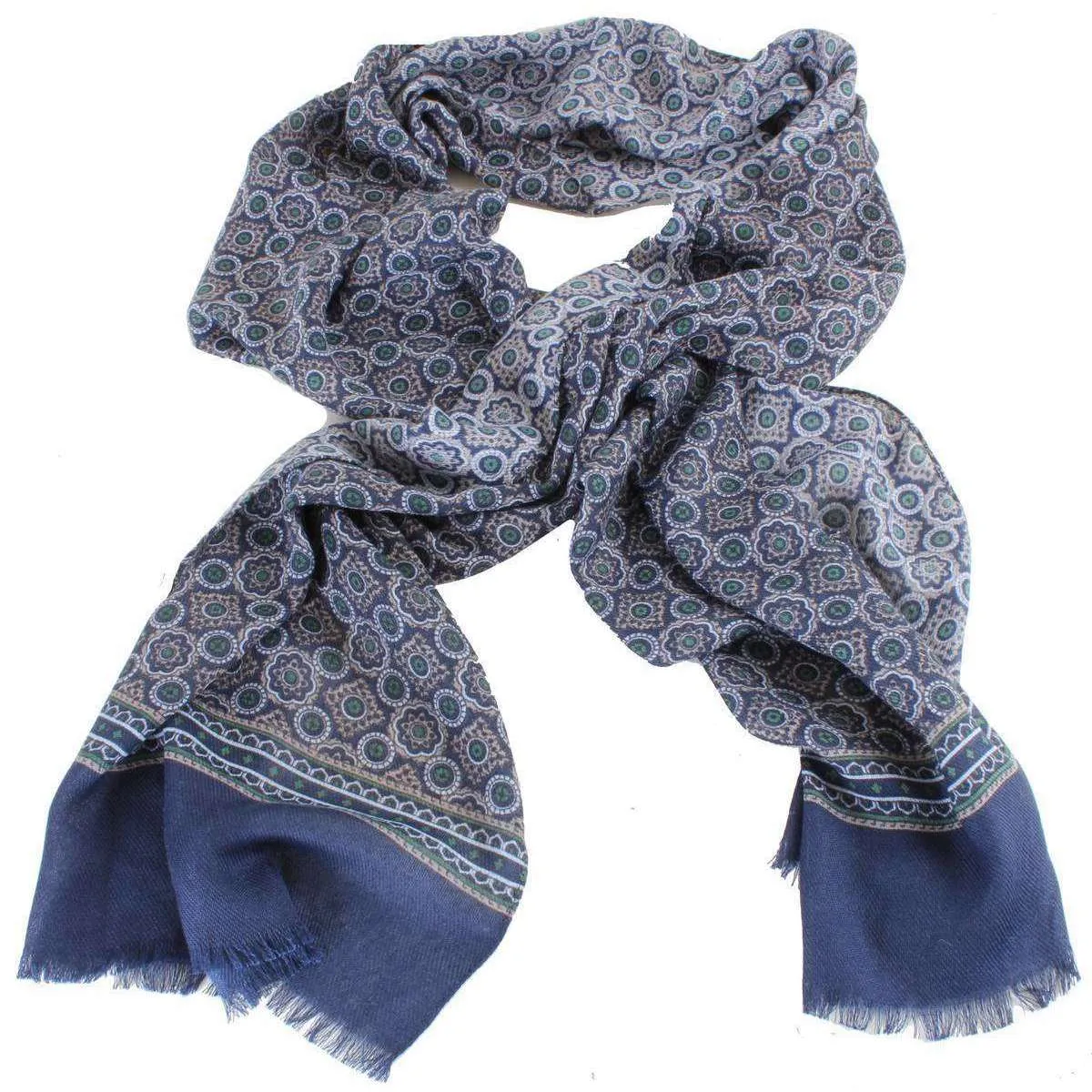 Bassin and Brown Elm Neat Circles Scarf - Navy/Green