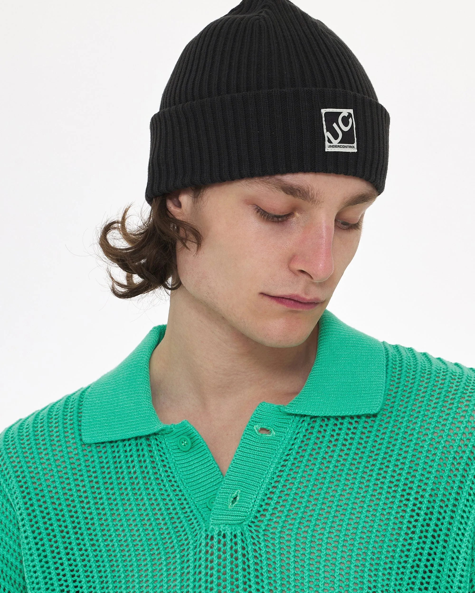 BEANIE / CROSS BOX LOGO / R CHARCOAL
