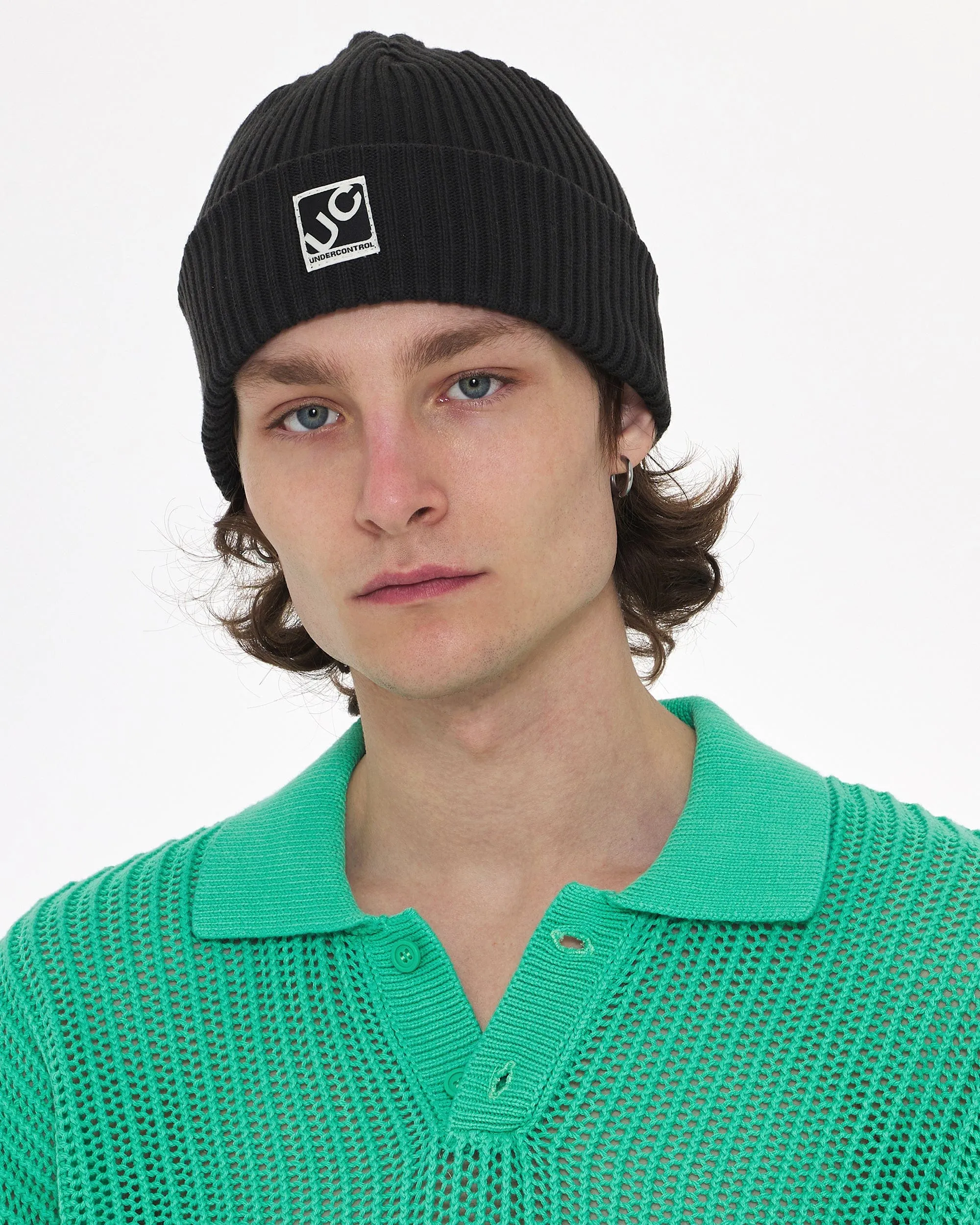 BEANIE / CROSS BOX LOGO / R CHARCOAL