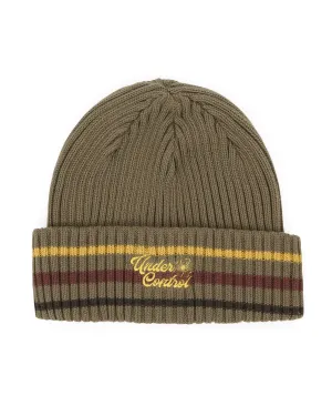 BEANIE / FLORAL SCRIPT / M STRIPE / L OLIVE