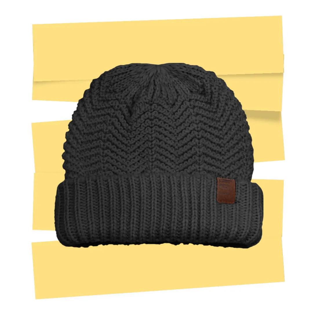 Beanie grijs/antraciet warme winter muts