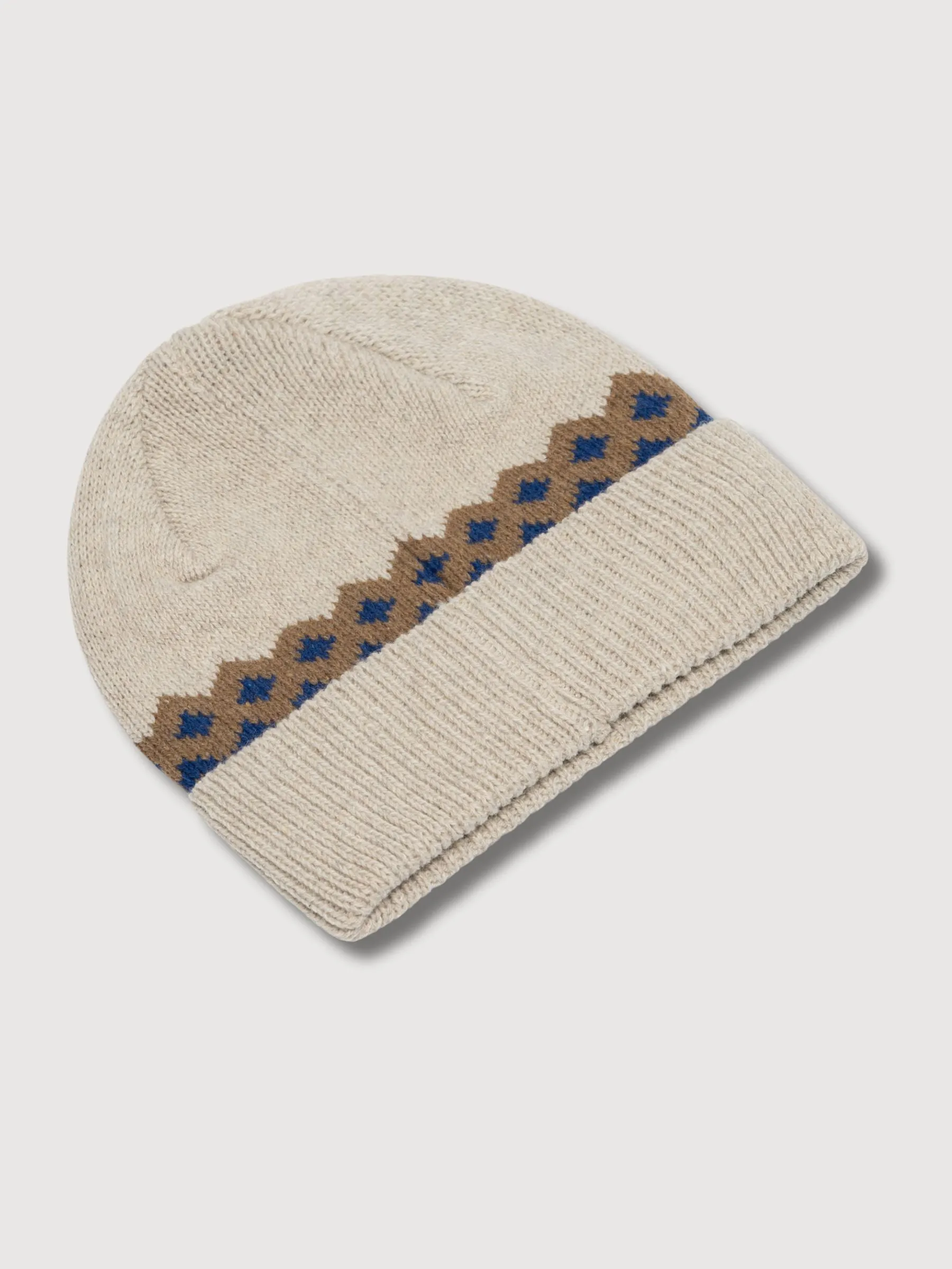 Beanie Hemavan WoolFair Isle Pearl White | Dedicated