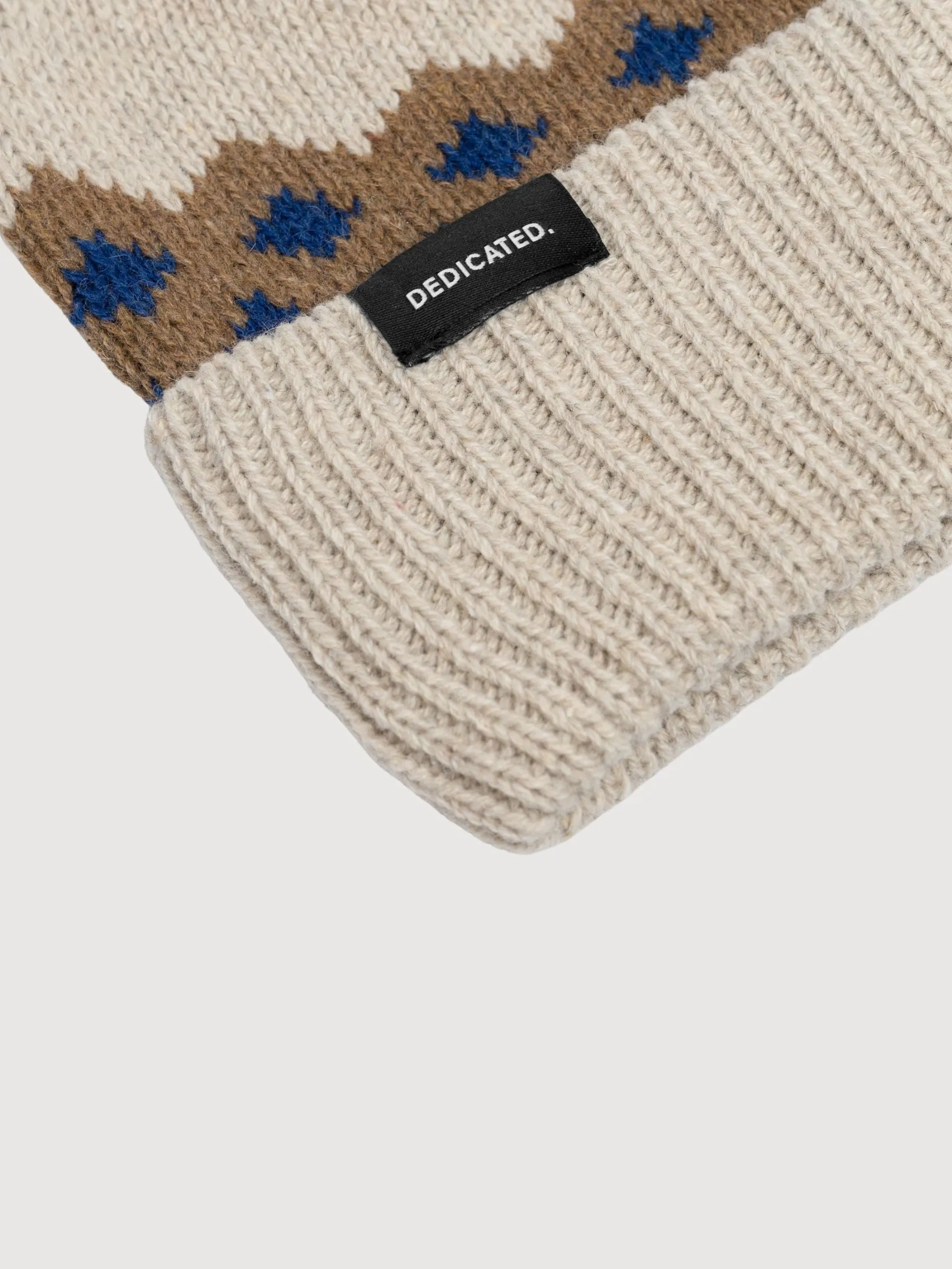 Beanie Hemavan WoolFair Isle Pearl White | Dedicated
