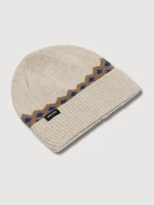 Beanie Hemavan WoolFair Isle Pearl White | Dedicated