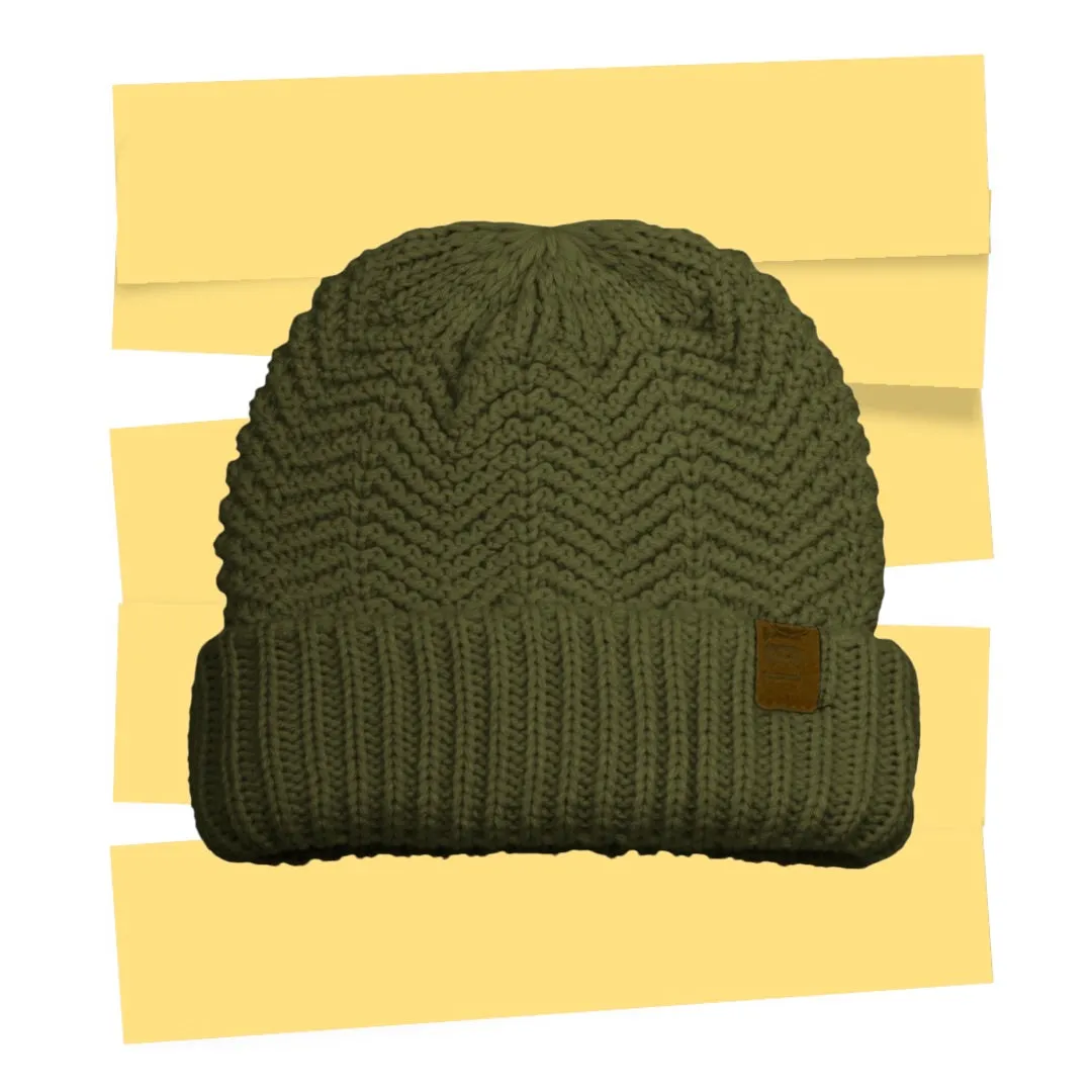 Beanie kaki warme winter muts