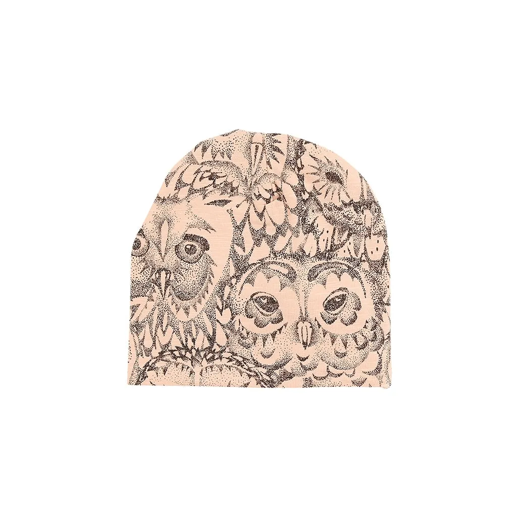 Beanie m/Ugler - Coral, AOP Owl