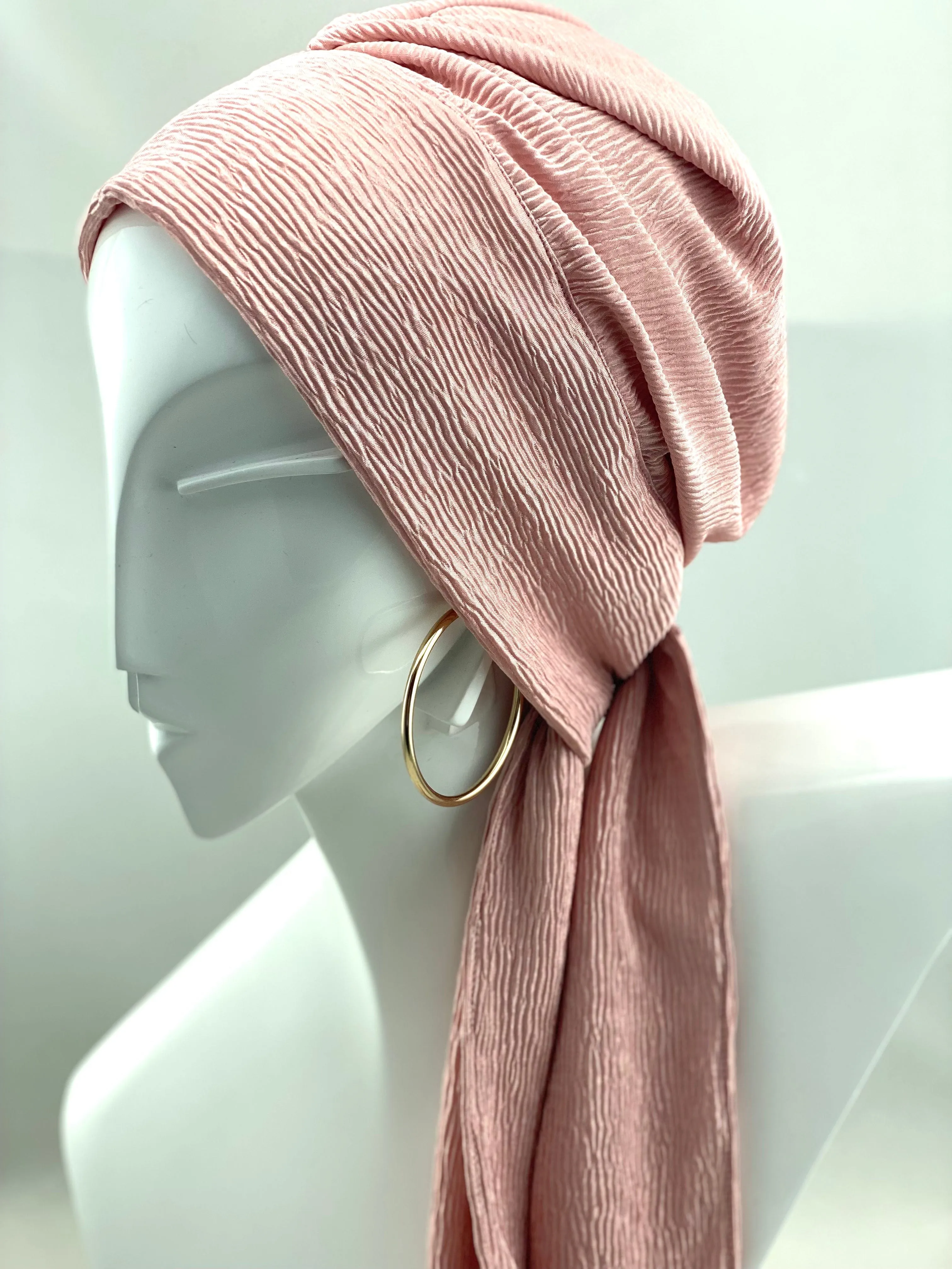 Beanie Wrap - Light Coral (Designer Mask Included)