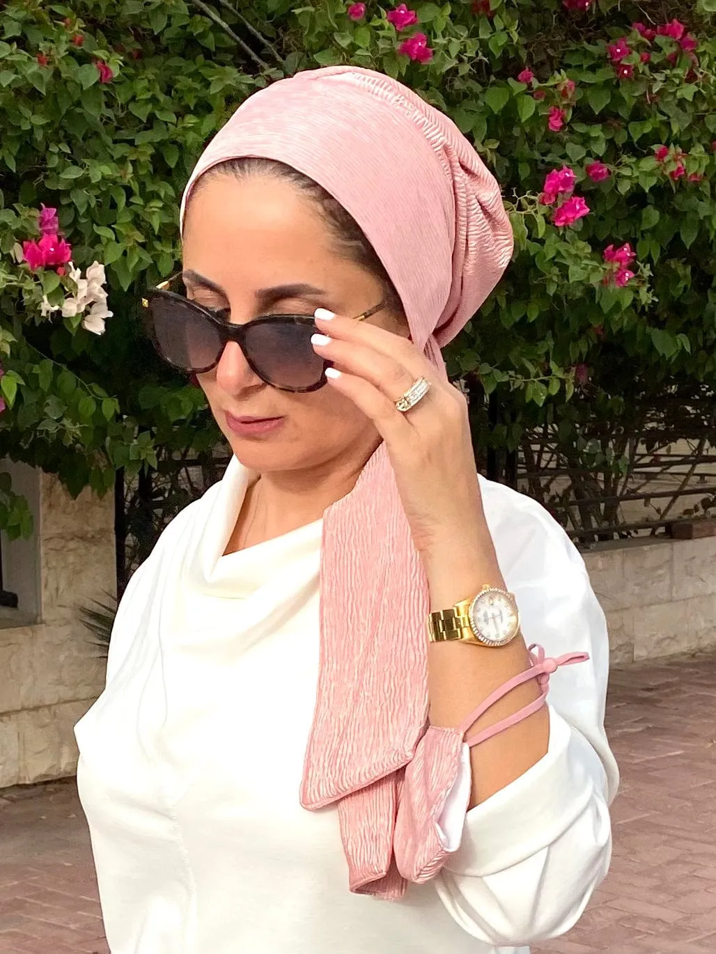 Beanie Wrap - Light Coral (Designer Mask Included)