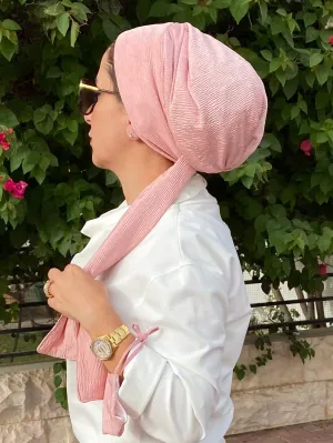 Beanie Wrap - Light Coral (Designer Mask Included)